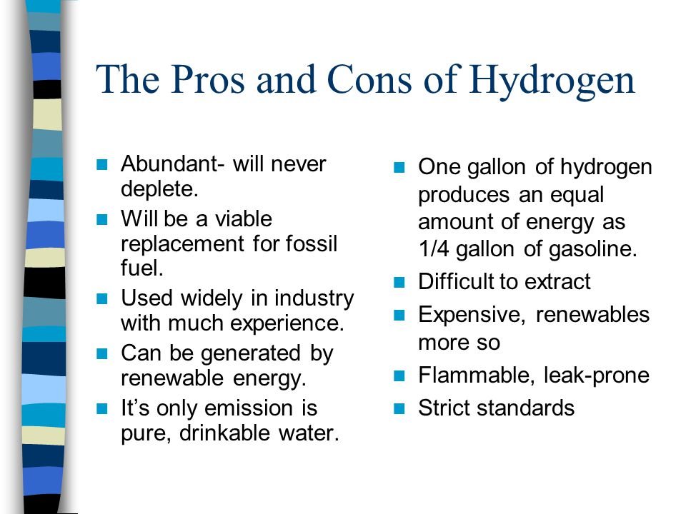 Pros and cons of H2 energy